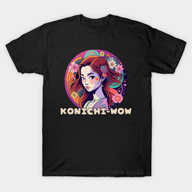 Japanese Anime Konichiwow T-Shirt by Japanese Fever